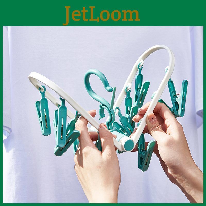 Modern Foldable Plastic Clothes Drying Rack With Clips For Efficient Drying