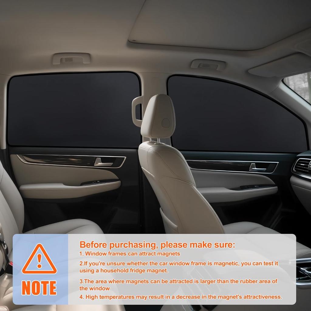 ZATOOTO Side Window Sun Shade - 4 Pack Car Window Covers 99% UV Light Block Car Curta Magnetic Side Window Sun Shade Keeps Cooler For Breastfeeding,