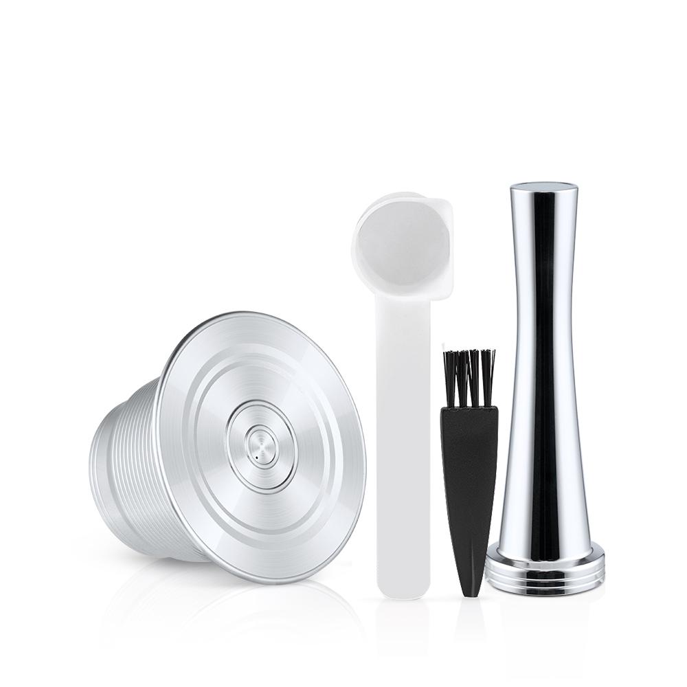 Capsula Caffè Ricaricabile Nespresso Pod Filtro Caffè Espresso in Acciaio Inossidabile con Pressino Capsula Riutilizzabile Articoli per Caffè