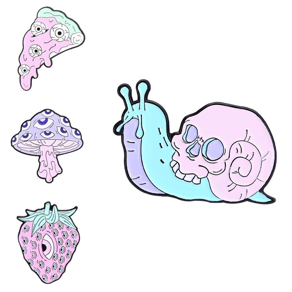 Unique Strawberry Mushroom Skull Mask With Alloy Material For Halloween Party Decor