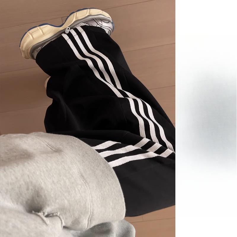 

Весенне-осенние маленькие прямые широкие брюки в полоску, свободные леггинсы, спортивные штаны M