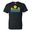 Louisiana Groovy Sunset - Landscape Vacation Home State T Shirt - Black