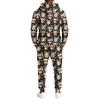 Men's Christmas Print Hoodie and Straight Leg Sweatpants 2 Piece Casual Outfit