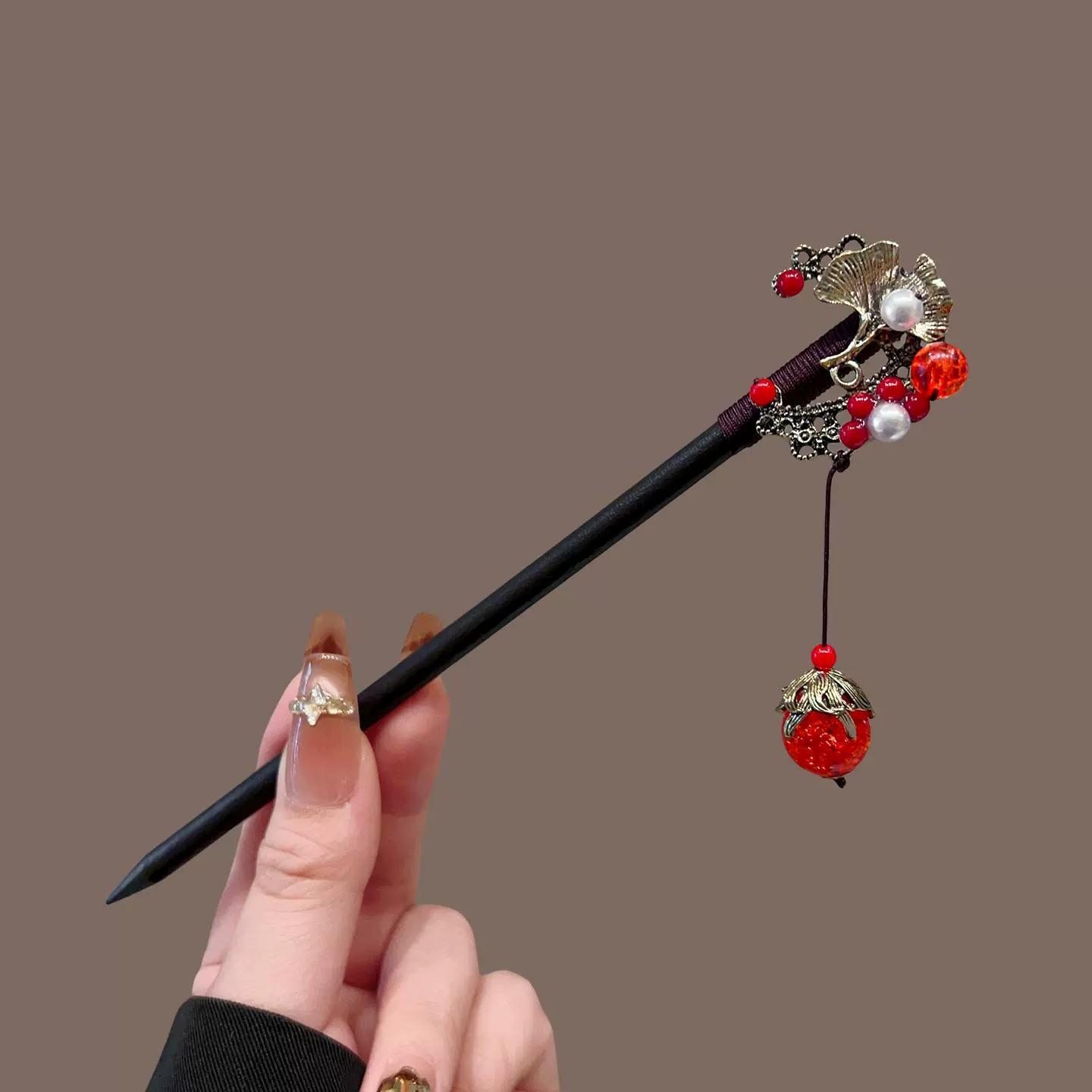 

Антикварная деревянная заколка для волос Женская элегантная шпилька для волос Новый китайский стиль Простая заколка для волос ципао Головной убор Ювелирные изделия Аксессуары для волос