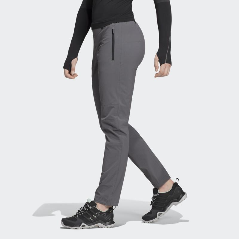 adidas Solid Color Straight Leg Outdoor Casual Pants Women Bottoms Gray EC0671