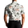 Men's Fashion Printed Satin Short Sleeve Shirt Top