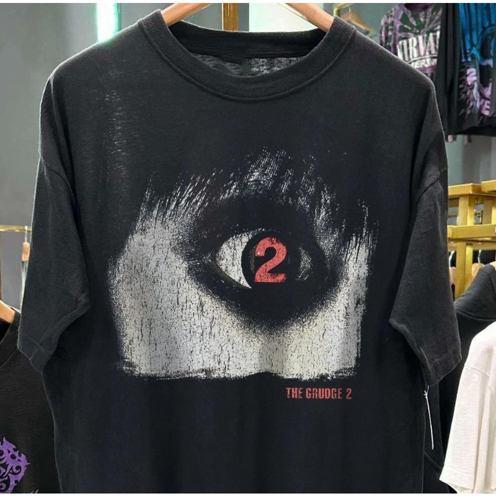 Rare Black Retro T-shirt From Grudge 2 Summer New Polyester Unisex Casual Fashion T-shirt S