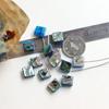 10mm Square Natural Abalone Shell Resin Inlay for DIY Jewelry: Double-Hole Bracelet/Necklace Accessories