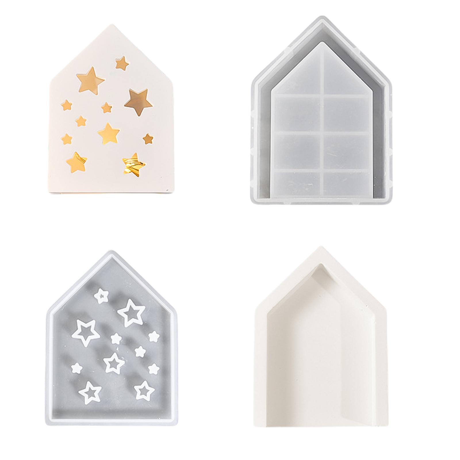 

Многофункциональная форма для украшения дома, креативная полая силиконовая форма в виде домика для DIY, коробка для хранения и декор для дома с окружающим освещением 7