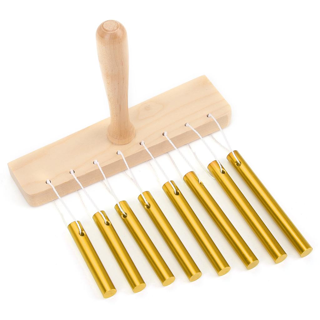 8Tone Chimes SingleRow Tube Children S Percussion Instruments Orff Preschool Toys with Hammer(Gold )