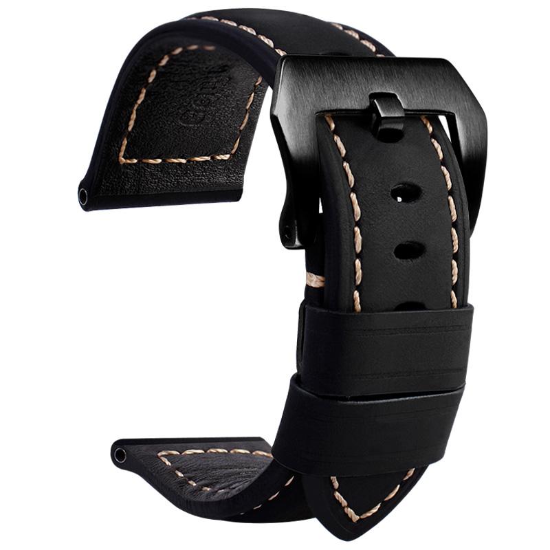 

Retro Genuine Leather Strap Handmade Crazy Horse Design Cowhide Watchbands For Panerai 20mm 22mm 24mm 26mm High Quality Men Band 26mm