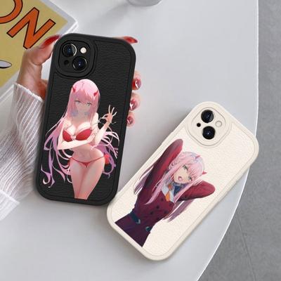 Cute Zero Two Darling Phone Case For IPhone 14 11 12 13 Pro Max X XR XSMax 6 6S 7 8 Plus SE 2022 Soft Lambskin Color Phone Cover