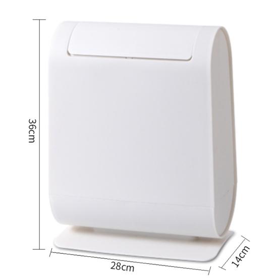 Narrow Trash Can Bathroom Toilet Brush Waste Bin Bucket Garbage Bag Dispenser