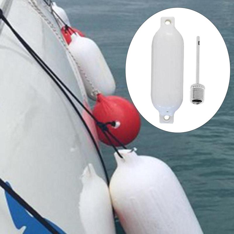 4 Pieces Boat Fenders for Docking 11x40cm with Needles and Air Pump for Boats Sport Sailboats Accessory Boat Bumpers