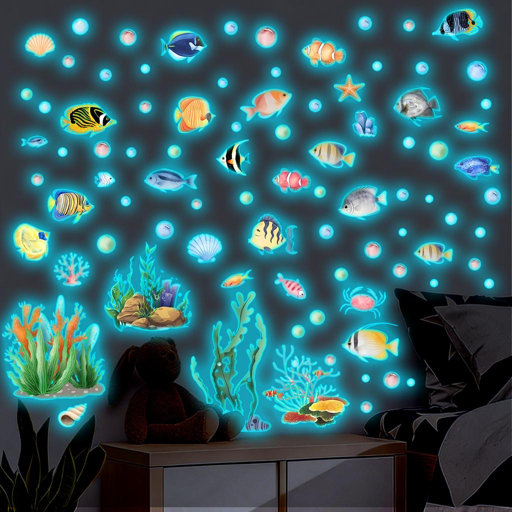 Night Light Underwater World Bedroom Bathroom Living Room Balcony Wall Decoration Stickers