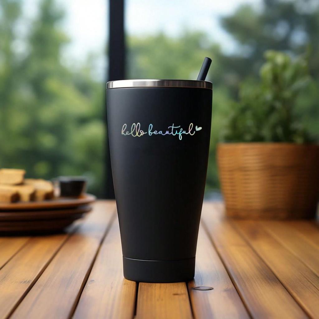 3X Hello Beautiful Rearview Mirror Decal, Vanity Mirror Stickers, Rear View Mirror Sticker, Car Mirror Stickers, Rear View Mirror Decor