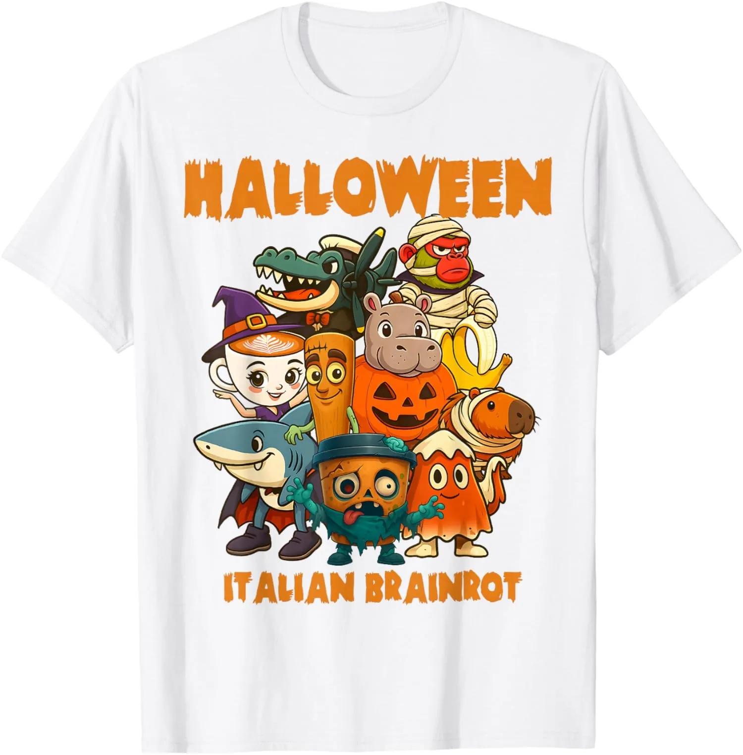 Halloween Characters Graphic TShirt Cotton Short Sleeve Crewneck Tee Unisex S