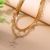 3pcs/set Fashion Star Pendant Necklaces for Women Girls Gold Color Chain Choker Necklace Party Jewelry Gifts