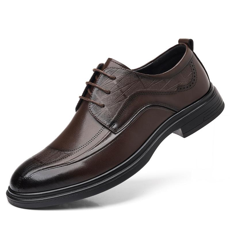 Business leather shoes men's 2025 autumn new trend British formal men's shoes commuter office shoes