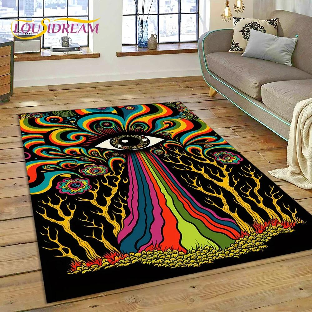 Evil Eye Turkey Blue Nazar Eye of Horus Rug Carpet for Living Room Bedroom Decor,Floor Mat Non-slip Decoration for Sofa Doormat