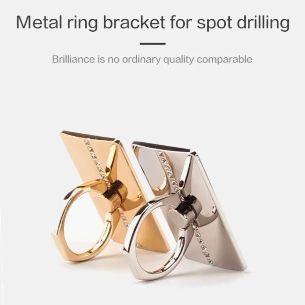 Hand-free Mobile Phone Stand Ultra-thin Adhesive Square Finger Ring Holder Metal Rotatable Back Sticker Bracket Outdoor