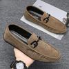 Dress Shoes Suede Leather Men Round Toe Formal Moccasin Loafers Soft Flat Man Casual Shoe Business Cheap Clearance Original Hot