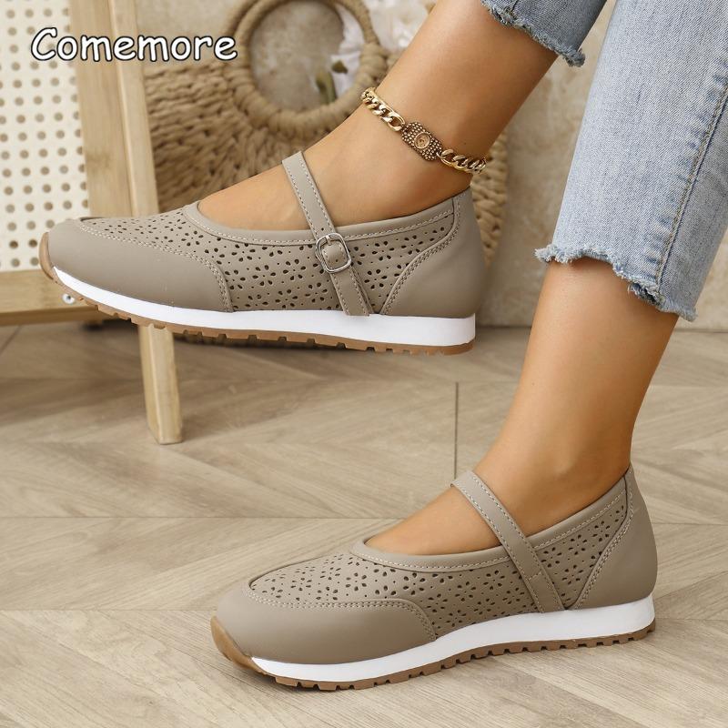 Fashion Comfortable Thick Bottom Casual Slip-On Round Head Mesh Shoes Fashion Spring Summer New Style Women's Leisure Shoes Size 36 43