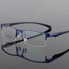 Mens Half Frame Myopia Glasses Anti Blue Light Blocking Nearsighted Prescription Eyewear Business Fashion Optical