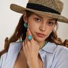 Vintage Art Deco Turquoise Ring | 18K Gold-Plated & Copper | Prong-Set Stone Design