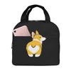 Funny Puppy Corgi Dog Print Lunch Bag for Girls Funny Lunch Box Fun Picnic Cooler Bag Portable Zipper Oxford Thermal Lunch Bags