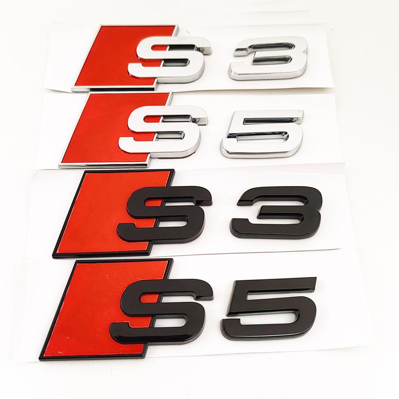 2026 3D ABS Chrome Black Logo S3 S4 S5 S6 S7 S8 Emblem Car Trunk Badge Sticker For Audi 8Y 8P 8V B6 B8 B9 8T C4 C6 C7 C8 Accessories