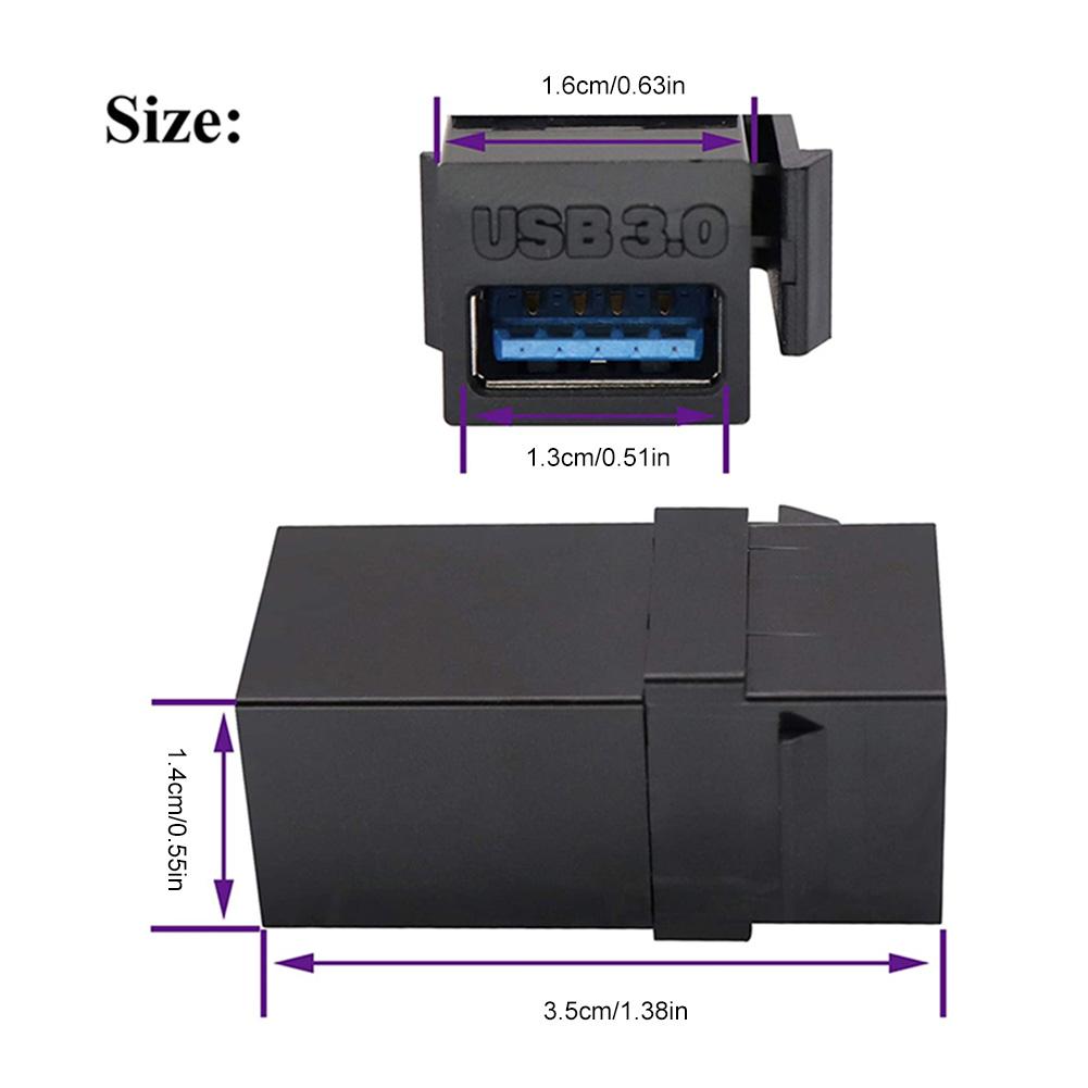 USB 3.0 Keystone Jack Inserts Connect Equipment with USB Port Female Coupler Insert Snap-in Connector Socket Adapter Port