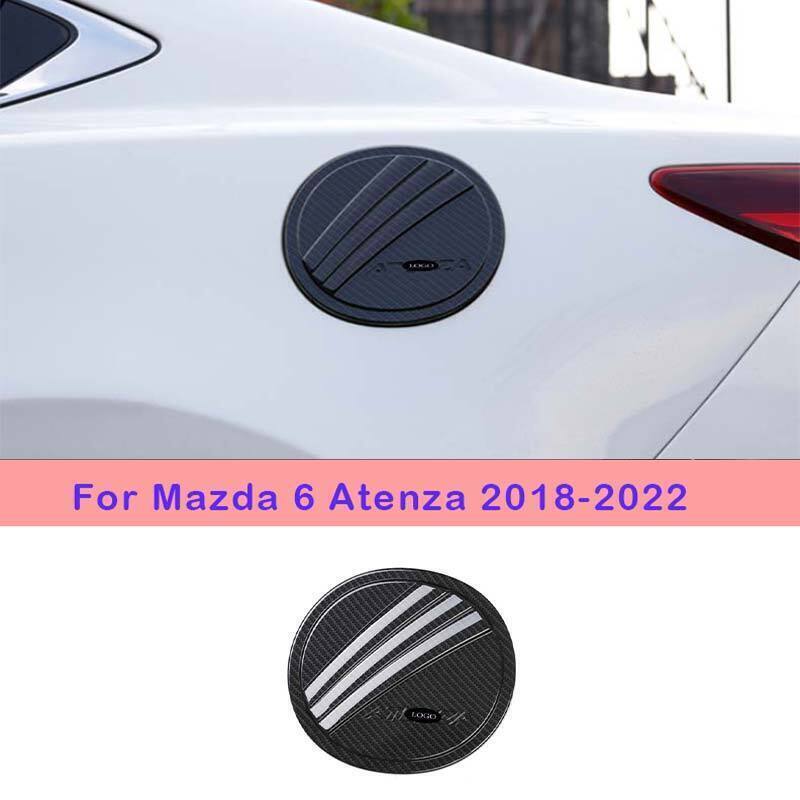 For Mazda 6 Atenza 2018-2022 Carbon Fiber Exterior Fuel Tank Cap Cover Trim 1pcs
