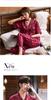 Summer Red Pajama Set for Couples: Ice Silk Zodiac Short Sleeve & Long Pants