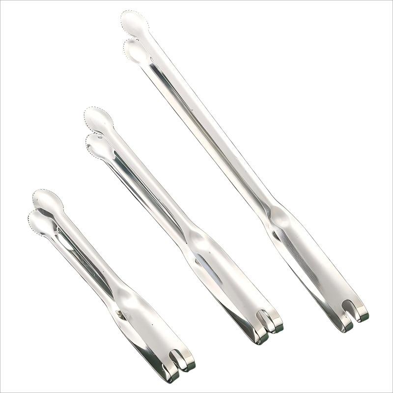 Stainless Steel Korean BBQ and Steak Cooking Tongs - Long, Anti-Scald Design Tweezers