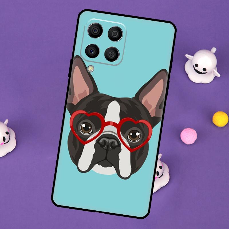 Boston Terrier Hunde Hülle für Samsung Galaxy M54 M14 M34 M33 M13 M23 M53 M15 M55 M31 M51 M20 M30s M32 M52 Case