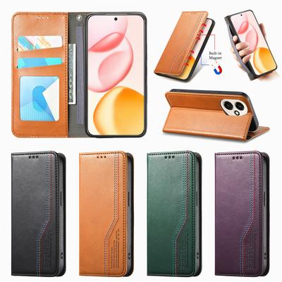 Capa Vintage de Luxo Multifuncional para Honor 400/400 Lite/400 Pro/X60 Pro/X9C/X9b/X50...Suporte + Porta-Cartões + Alça Antiderrapante Camurça (4 cores)