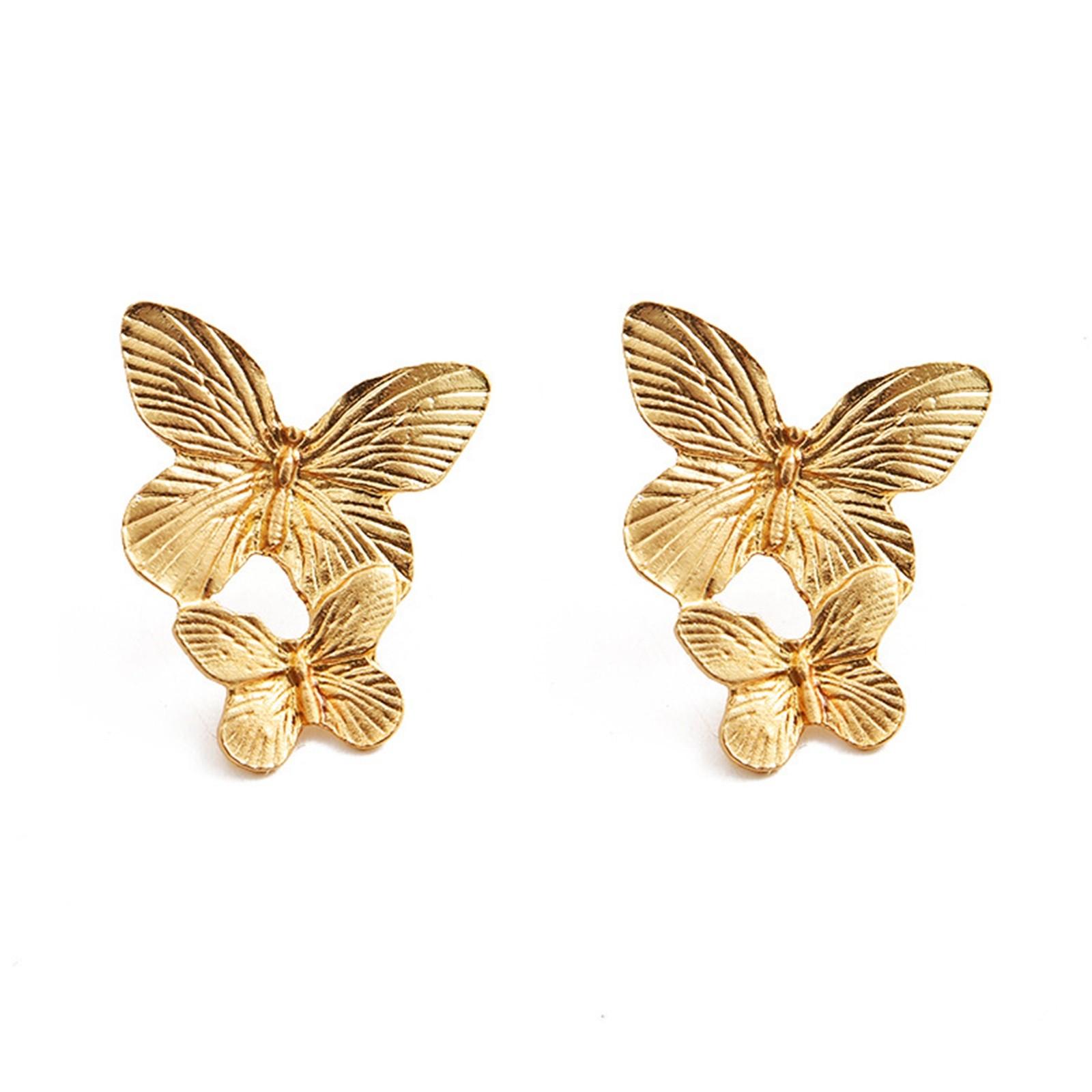

Fashion Punk Nightclub Personality Earrings Exaggerated Size Gold Butterfly Earrings Jewelry золотой