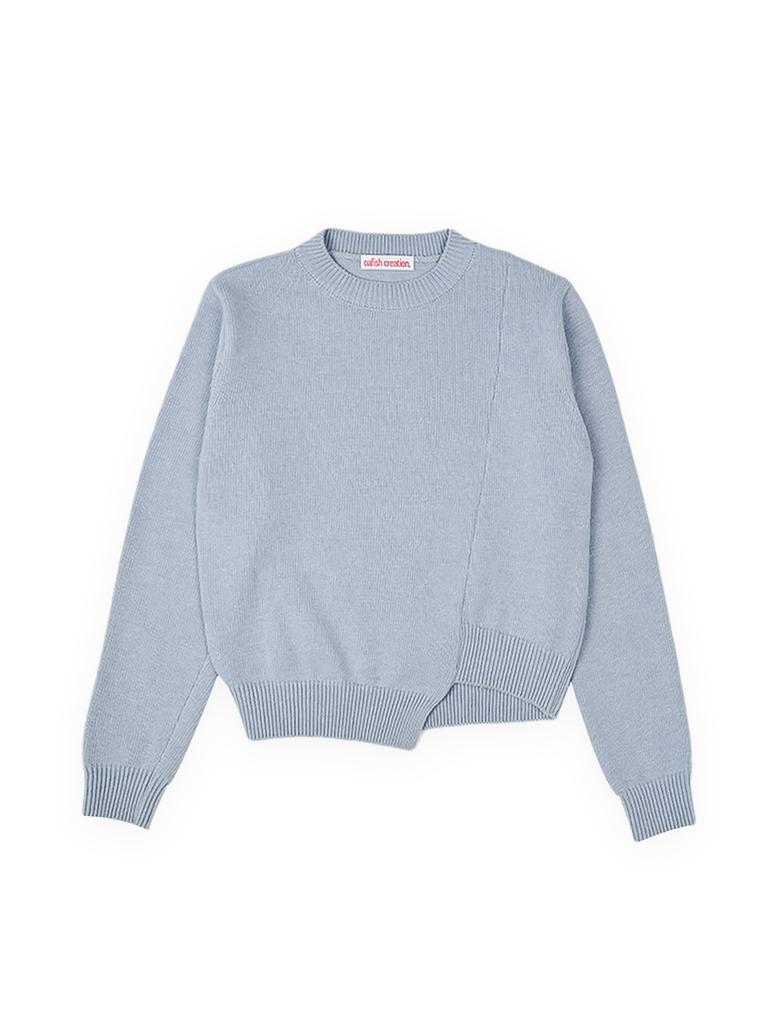 OAFISH Diagonal Cutting Knit, Sky Blue