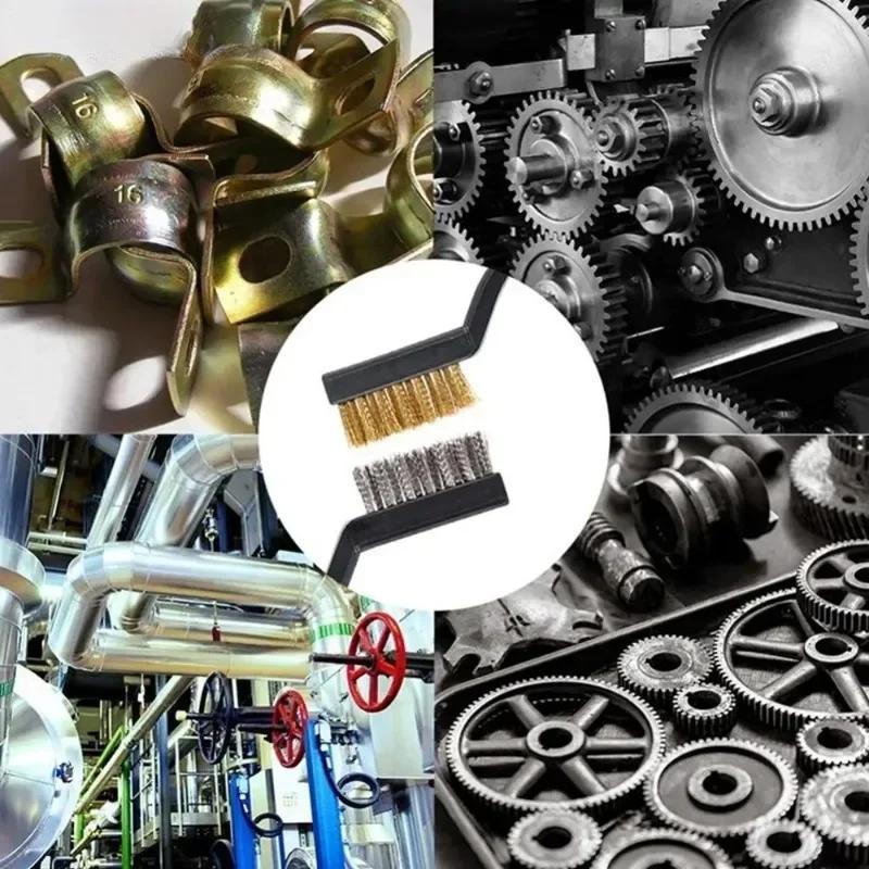 2pcs Stainless Steel Brushes Cleaning Brush for Degreasing Stove Nylon Steel Wire Brush Cleaning Tools Kitchen Accessories