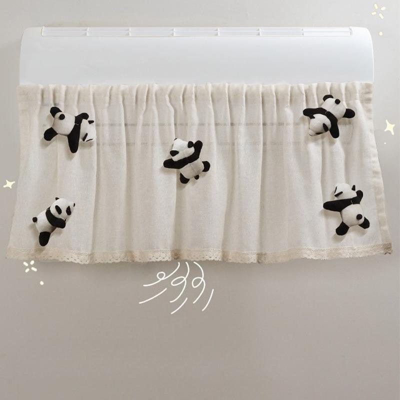 1Pc INS Cute Plush Doll Deco Windbreak Curtain for Air Conditioner Summer Cover Prevent Direct Blowing Cloth Bedroom Decoration