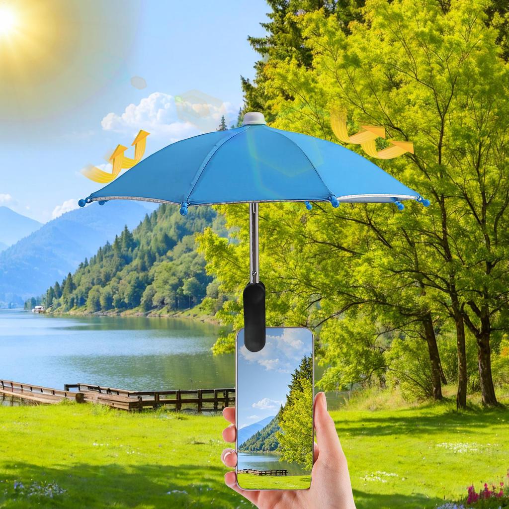 Cell Phone Umbrella Holder with Clip for Sun Shade Cell Phone Umbrella Phone Clip Outdoor Anti-Glare Sunshade Protect Your Phone