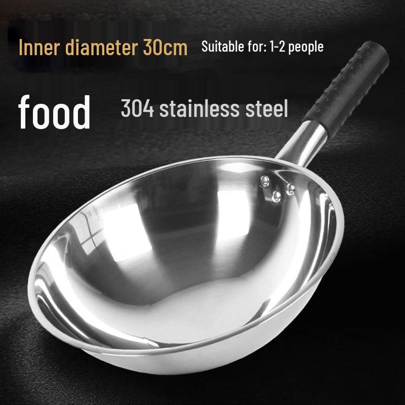 Handon 304 Stainless Steel Non-stick Round Bottom Wok