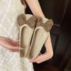 Large Size Women's Shoes 2025 Single Shoes Bow Square Head New Shallow Mouth Flat Bottom Lady Soft Sole Versatile Fairy Doudou