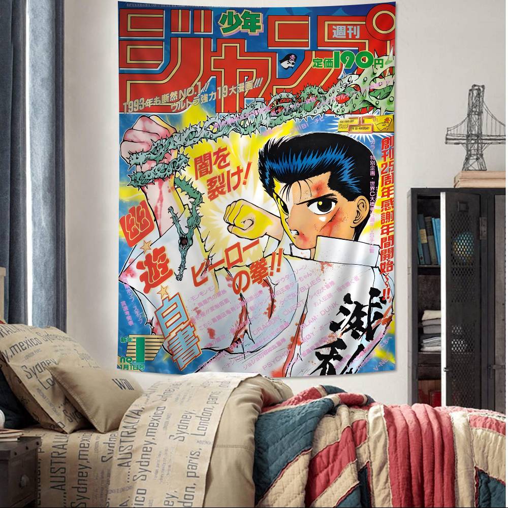 Anime YuYu Hakusho Printed Large Wall Tapestry Cheap Hippie Wall Hanging Bohemian Wall Tapestries Mandala INS Home Decor