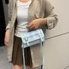 Stylish Urban Chic Plaid Handbag For Women 2024 Trendy Color Block Shoulder Bag