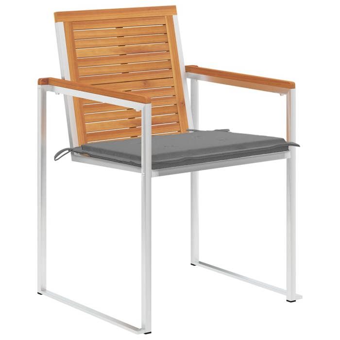 Exclusive House - Garden Chairs Set of 4 with Cushions Solid Acacia Wood