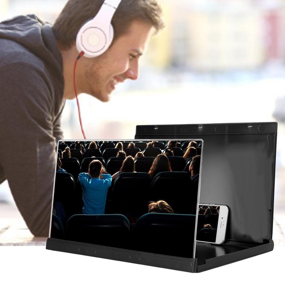 3D 14 Inch Universal Screen Magnifier Smartphone Amplifier with Foldable Bracket for VideoBlack 14