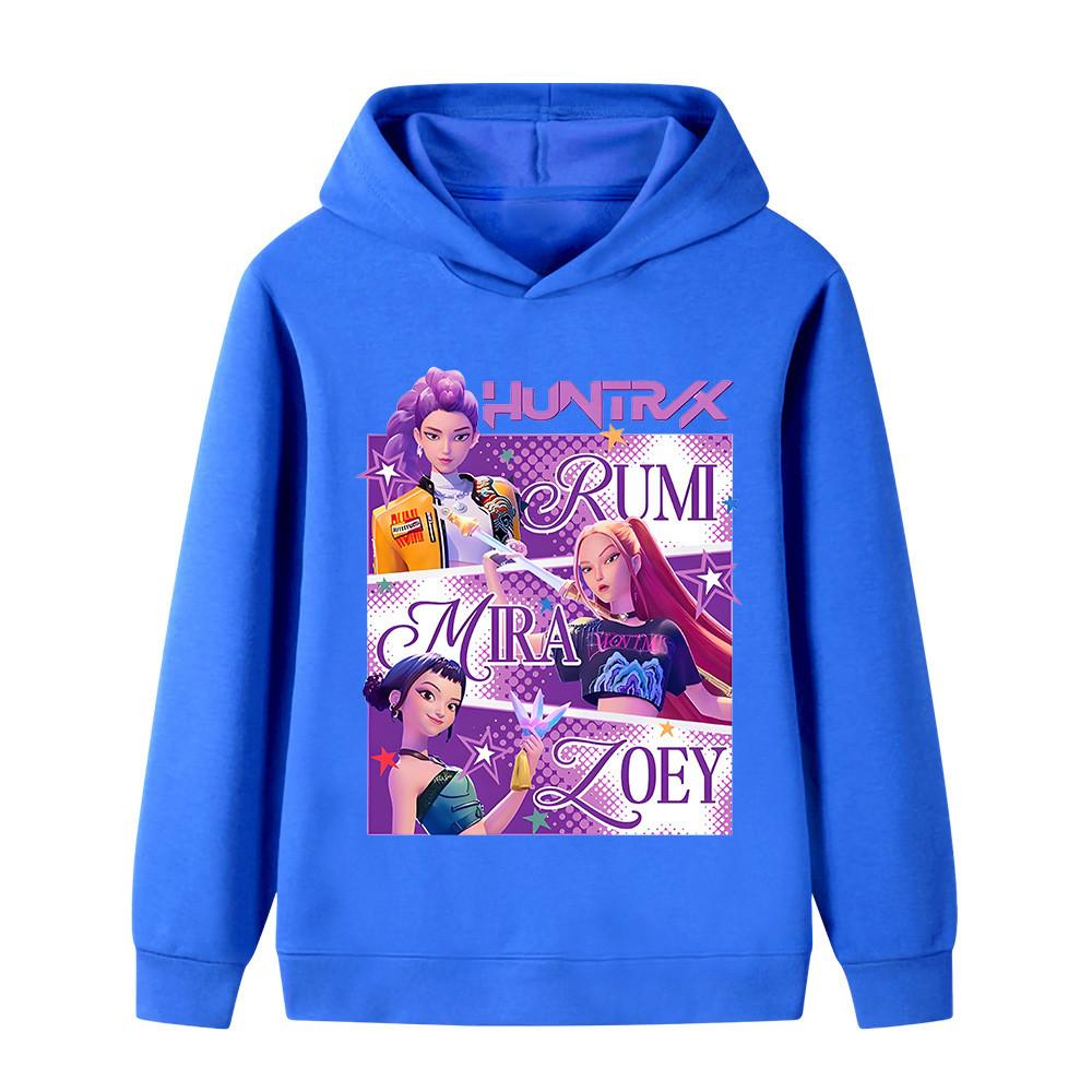 B1199 Kids Boys Girls Kpop Rumi Zoey Mira Print Long Sleeves Hoodie