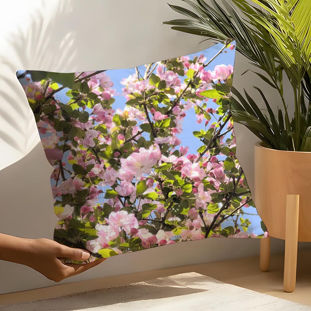 Beautiful Fashion Hibiscus Flower Pillow Case Linen Cushion Covers For Decorative Sofa Home Pillows Case Car Chair Pillows Cases